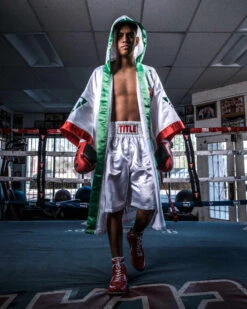 TITLE Boxing Pro Full Length Boxing Robe -Titleboxing Shop tsrfl2 whgnrd 2 1