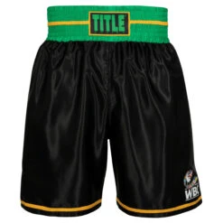 WBC By TITLE Boxing Professional Boxing Trunks -Titleboxing Shop wbcbt bk gn 2
