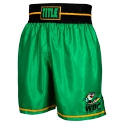 WBC By TITLE Boxing Professional Boxing Trunks -Titleboxing Shop wbcbt gn bk 1 1