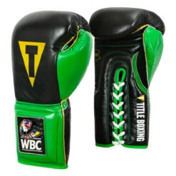 WBC By TITLE Boxing Sparring Gloves -Titleboxing Shop wbcsg bk gn 02