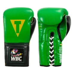 WBC By TITLE Boxing Sparring Gloves -Titleboxing Shop wbcsg gn bk 01