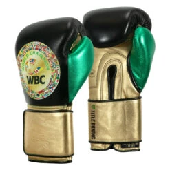 WBC By TITLE Boxing Green Belt Training Gloves 1.0 -Titleboxing Shop wgbtg bk gd gn 2 1