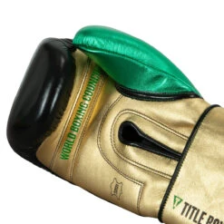 WBC By TITLE Boxing Green Belt Training Gloves 1.0 -Titleboxing Shop wgbtg bk gd gn 5 1